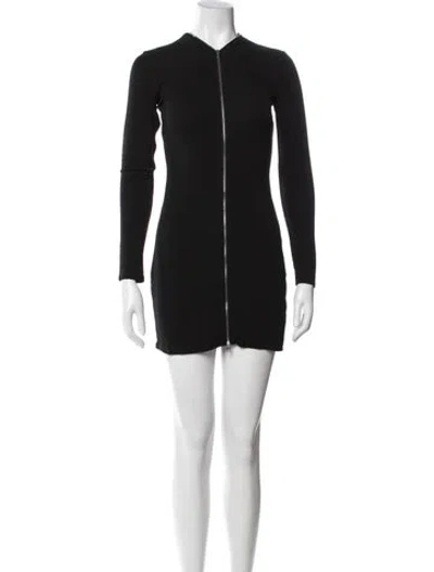 Pre-owned Alexander Wang V-neck Mini Dress In Black