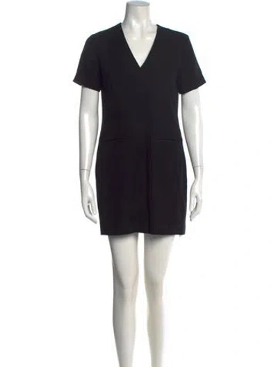 Pre-owned Alexander Wang V-neck Mini Dress In Black