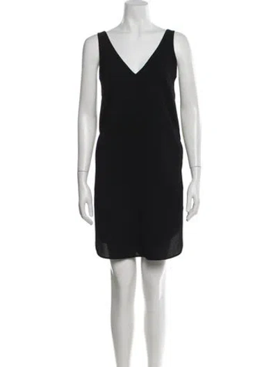 Pre-owned Alexander Wang V-neck Mini Dress In Black