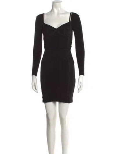 Pre-owned Alexander Wang V-neck Mini Dress In Black