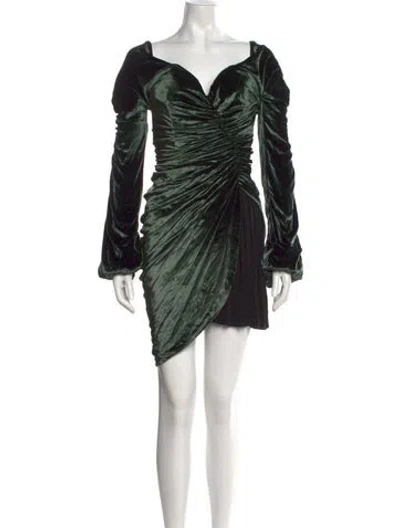Pre-owned Alexander Wang V-neck Mini Dress In Black