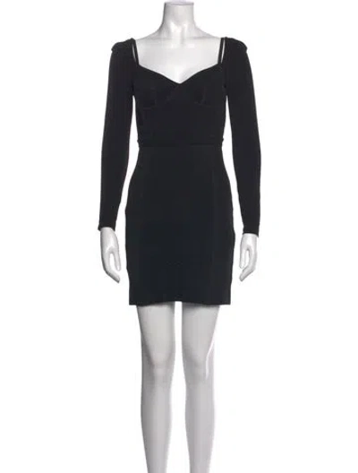 Pre-owned Alexander Wang V-neck Mini Dress In Black