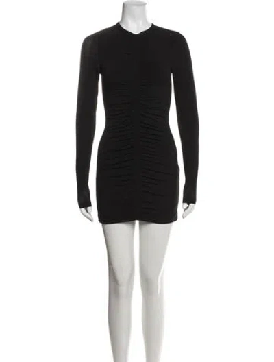 Pre-owned Alexander Wang V-neck Mini Dress In Black