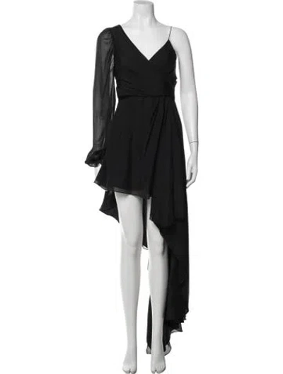 Pre-owned Alexander Wang V-neck Mini Dress In Black