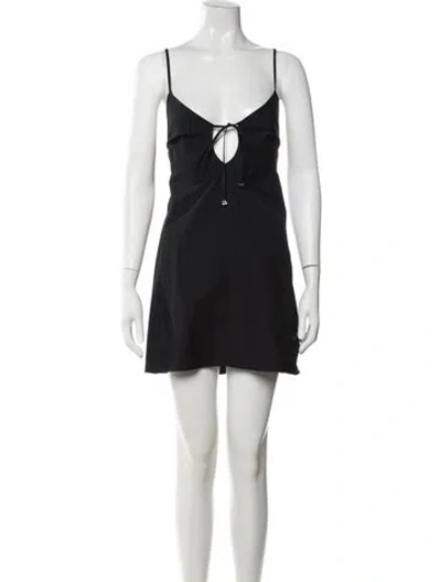 Pre-owned Alexander Wang V-neck Mini Dress In Black