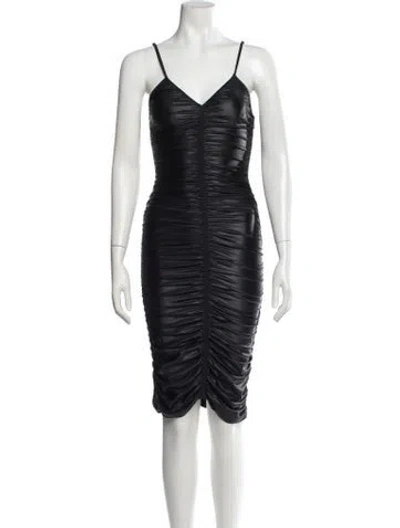 Pre-owned Alexander Wang V-neck Mini Dress In Black
