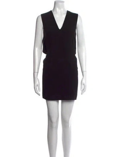 Pre-owned Alexander Wang V-neck Mini Dress In Black