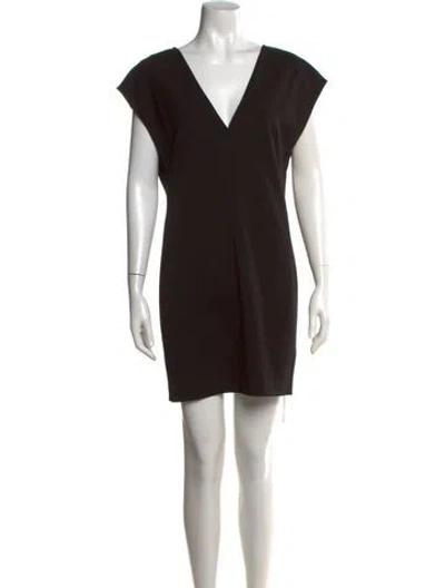Pre-owned Alexander Wang V-neck Mini Dress In Black