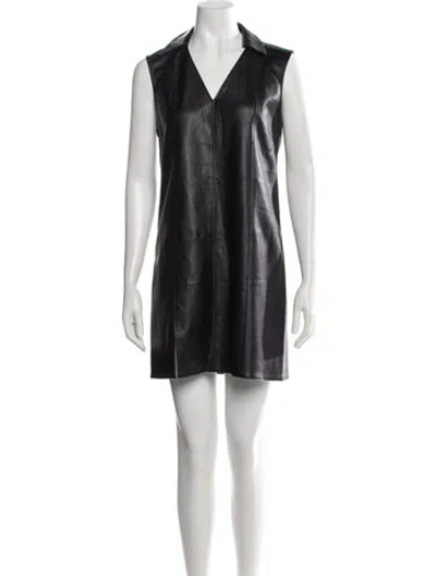 Pre-owned Alexander Wang V-neck Mini Dress In Black