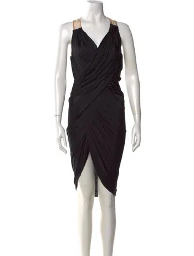 Pre-owned Alexander Wang V-neck Mini Dress In Black