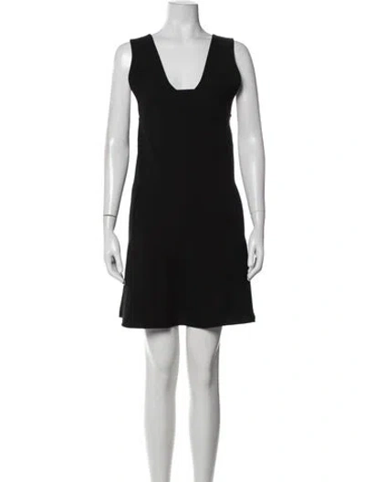 Pre-owned Alexander Wang V-neck Mini Dress In Black