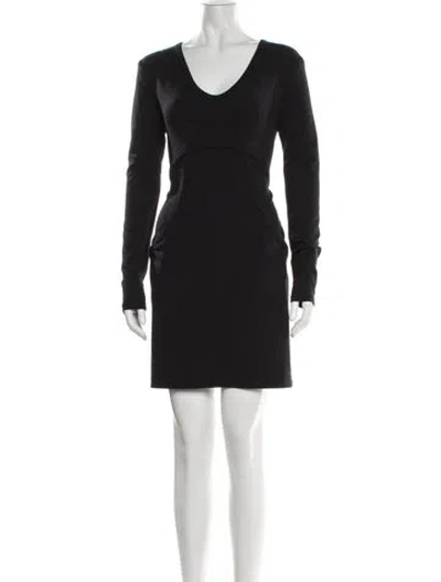Pre-owned Alexander Wang V-neck Mini Dress In Black