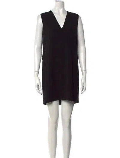 Pre-owned Alexander Wang V-neck Mini Dress In Black