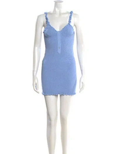 Pre-owned Alexander Wang V-neck Mini Dress In Blue