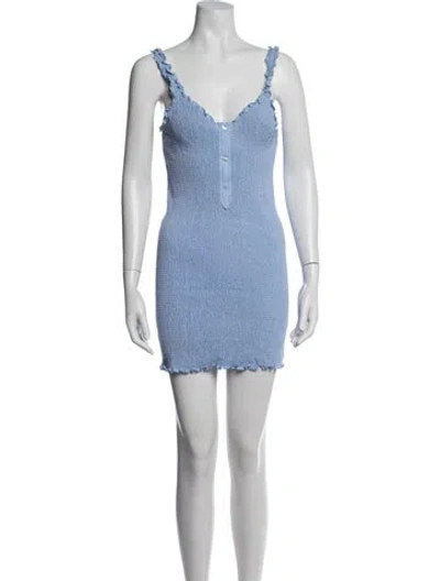 Pre-owned Alexander Wang V-neck Mini Dress In Blue
