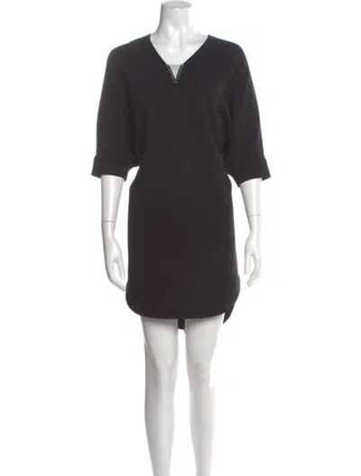 Pre-owned Alexander Wang V-neck Mini Dress In Gray