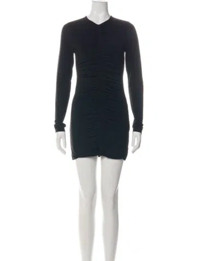 Pre-owned Alexander Wang V-neck Mini Dress In Green