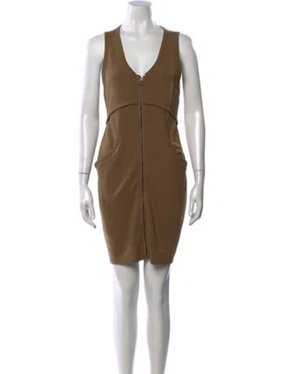 Pre-owned Alexander Wang V-neck Mini Dress In Green