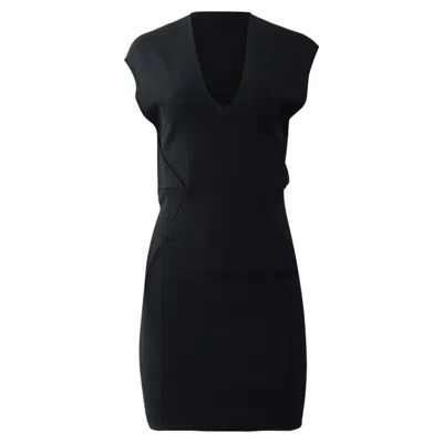 Pre-owned Alexander Wang V-neck Mini Dress In Black Rayon