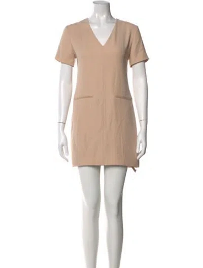 Pre-owned Alexander Wang V-neck Mini Dress In Neutral