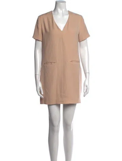 Pre-owned Alexander Wang V-neck Mini Dress In Neutrals
