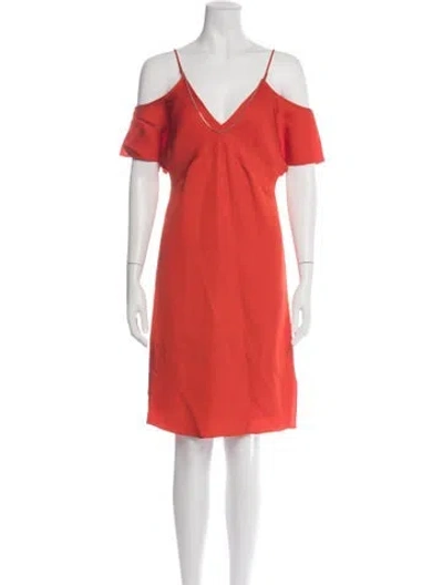 Pre-owned Alexander Wang V-neck Mini Dress In Orange