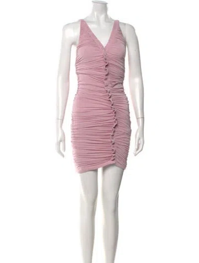 Pre-owned Alexander Wang V-neck Mini Dress In Pink