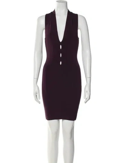 Pre-owned Alexander Wang V-neck Mini Dress In Purple