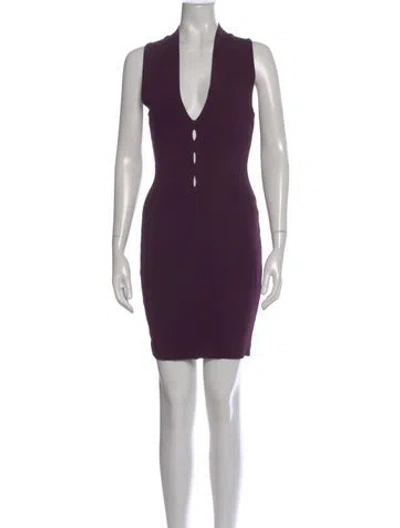 Pre-owned Alexander Wang V-neck Mini Dress In Purple