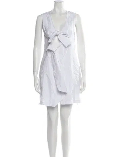 Pre-owned Alexander Wang V-neck Mini Dress In White