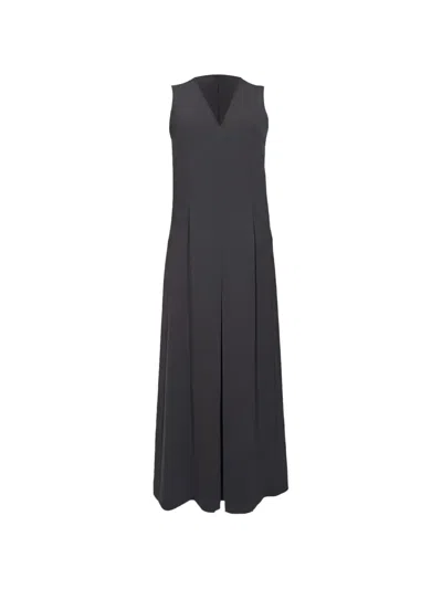 Pre-owned Alexander Wang V-neck Pleated Jumpsuit In Black