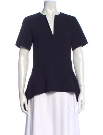 Pre-owned Alexander Wang V-neck Short Sleeve Top In Black