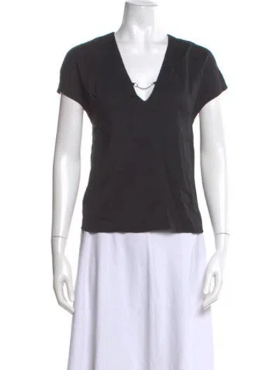 Pre-owned Alexander Wang V-neck Short Sleeve Top In Gray