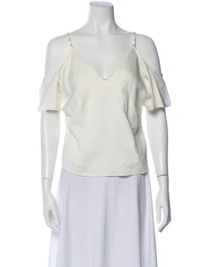 Pre-owned Alexander Wang V-neck Short Sleeve Top In Neutral