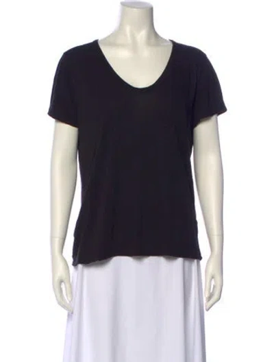 Pre-owned Alexander Wang V-neck Short Sleeve T-shirt In Black
