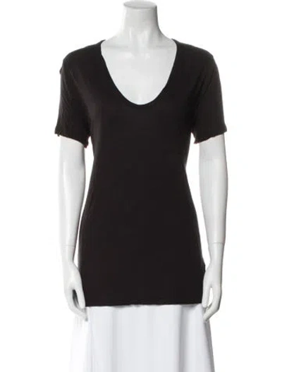 Pre-owned Alexander Wang V-neck Short Sleeve T-shirt In Black