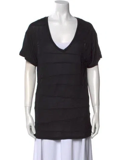 Pre-owned Alexander Wang V-neck Short Sleeve T-shirt In Black