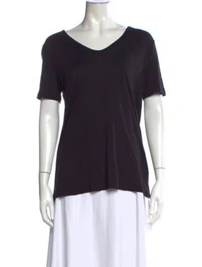 Pre-owned Alexander Wang V-neck Short Sleeve T-shirt In Black