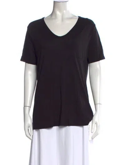 Pre-owned Alexander Wang V-neck Short Sleeve T-shirt In Black