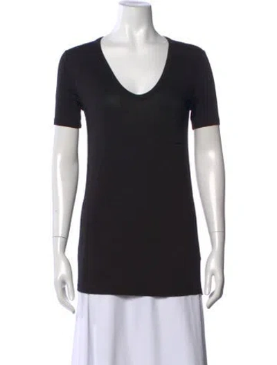 Pre-owned Alexander Wang V-neck Short Sleeve T-shirt In Black