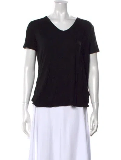 Pre-owned Alexander Wang V-neck Short Sleeve T-shirt In Black
