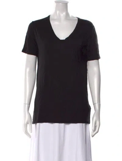 Pre-owned Alexander Wang V-neck Short Sleeve T-shirt In Black
