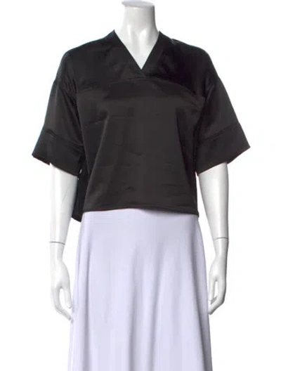 Pre-owned Alexander Wang V-neck Short Sleeve T-shirt In Black