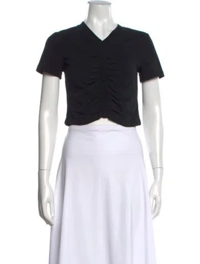 Pre-owned Alexander Wang V-neck Short Sleeve T-shirt In Black