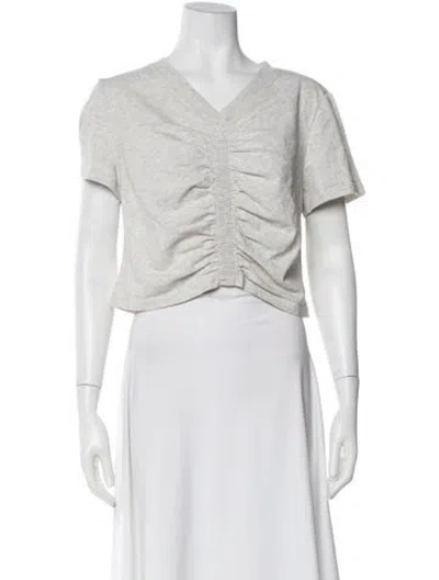 Pre-owned Alexander Wang V-neck Short Sleeve T-shirt In Gray