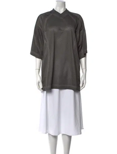 Pre-owned Alexander Wang V-neck Short Sleeve T-shirt In Gray