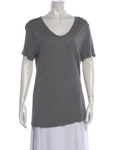 Pre-owned Alexander Wang V-neck Short Sleeve T-shirt In Gray