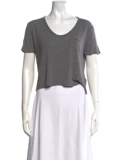 Pre-owned Alexander Wang V-neck Short Sleeve T-shirt In Gray