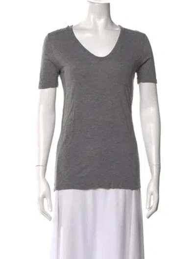 Pre-owned Alexander Wang V-neck Short Sleeve T-shirt In Grey