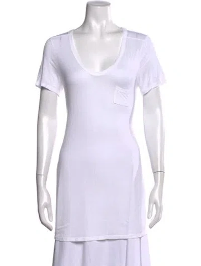 Pre-owned Alexander Wang V-neck Short Sleeve T-shirt In Neutrals